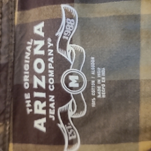 Arizona Men's Plaid Long Sleeve Shirt sz M - Picture 6 of 6